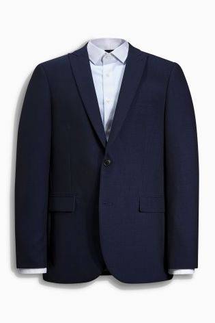 Blue Tailored Fit Suit: Jacket